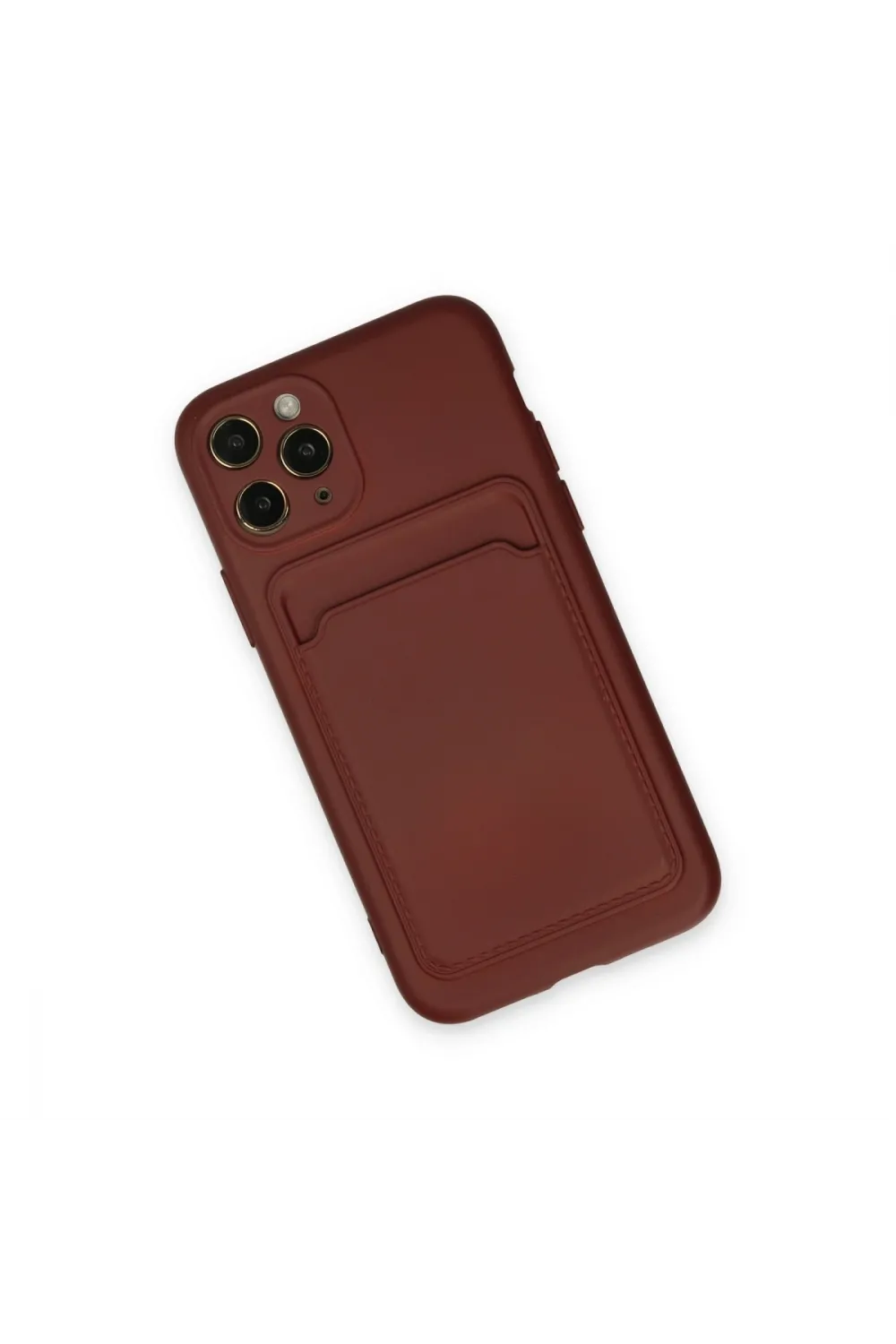 Apple İphone 11 Pro Kılıf Kelvin Kartvizitli Silikon - Bordo