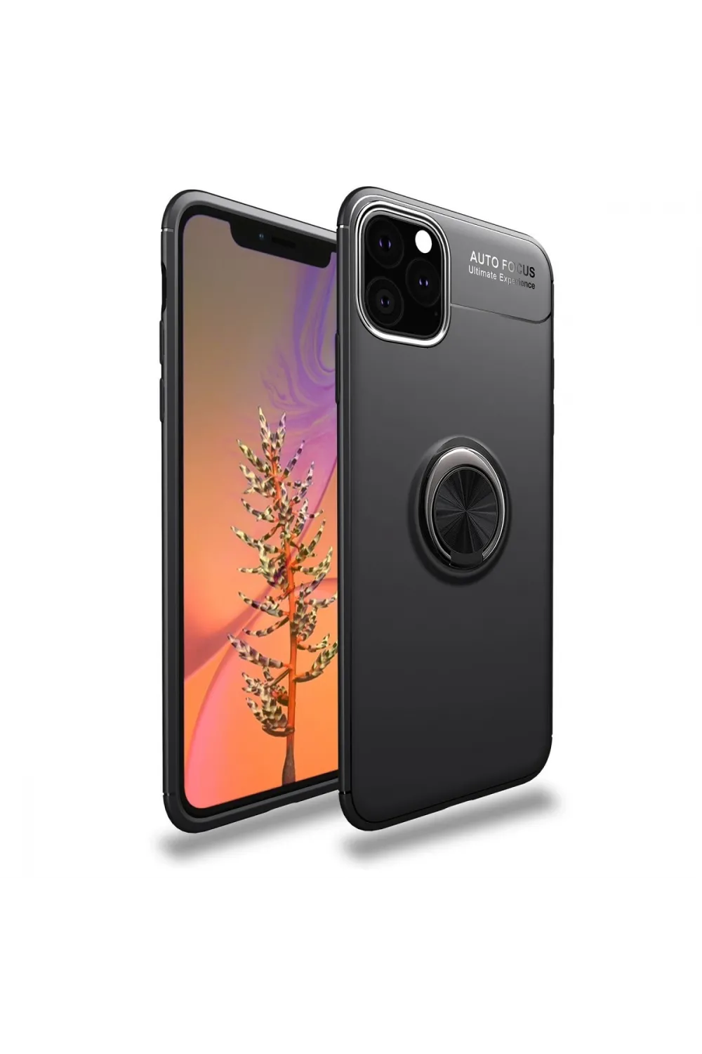 Apple İphone 11 Pro Kılıf Range Yüzüklü Silikon - Siyah