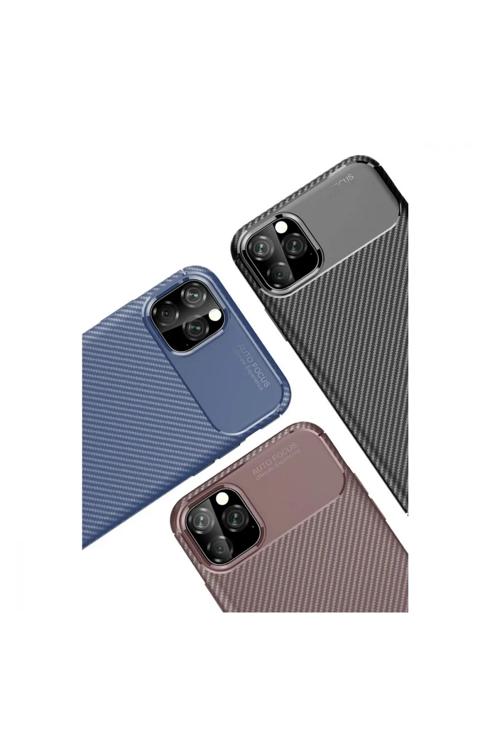 Apple İphone 11 Pro Max Kılıf Auto Focus Karbon Kapak - Siyah