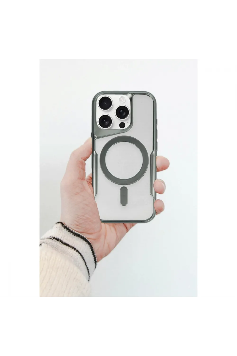Apple İphone 11 Pro Max Kılıf Boyi Magsafe Silikon Kapak - Siyah