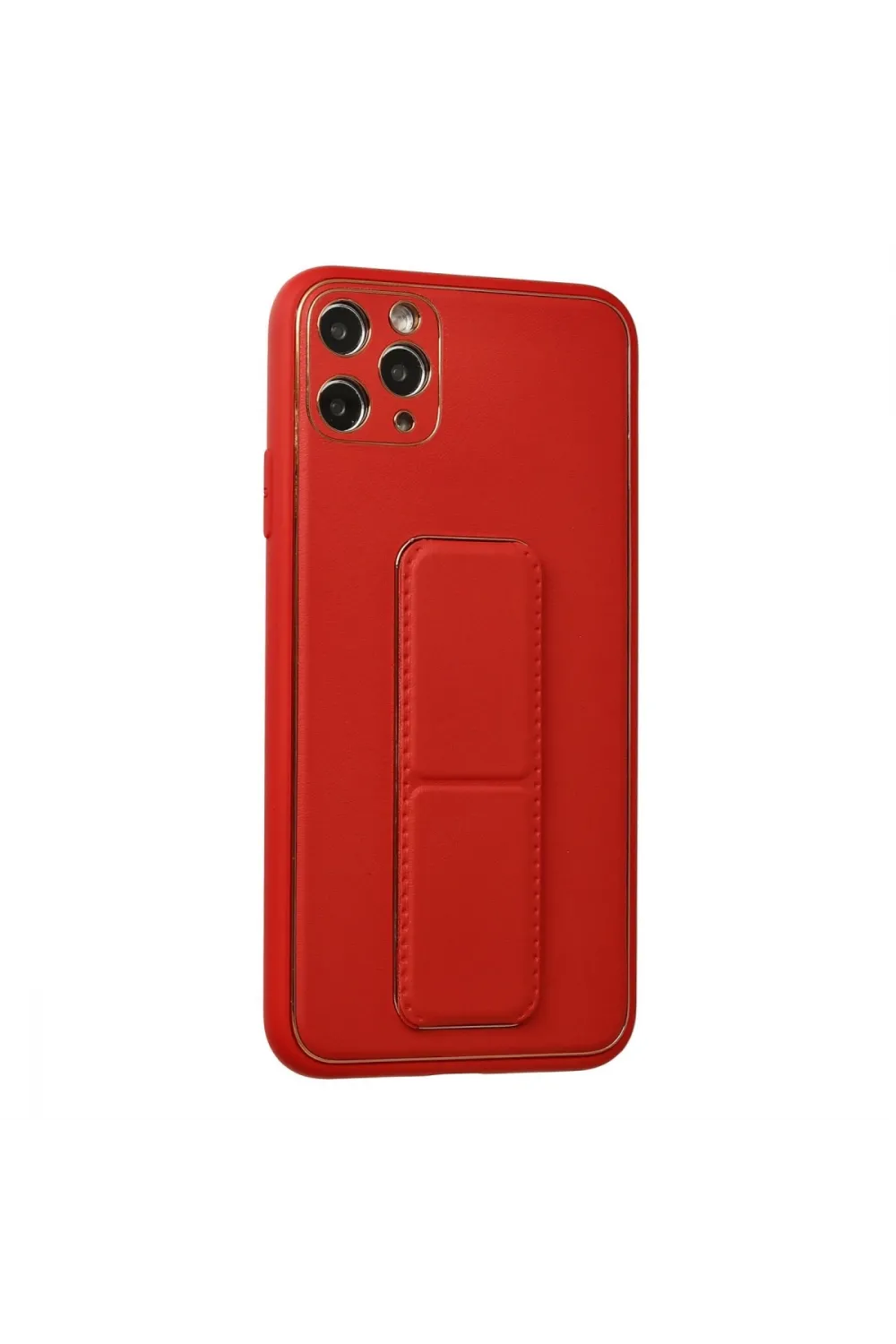 Apple İphone 11 Pro Max Kılıf Coco Deri Standlı Kapak - Kırmızı