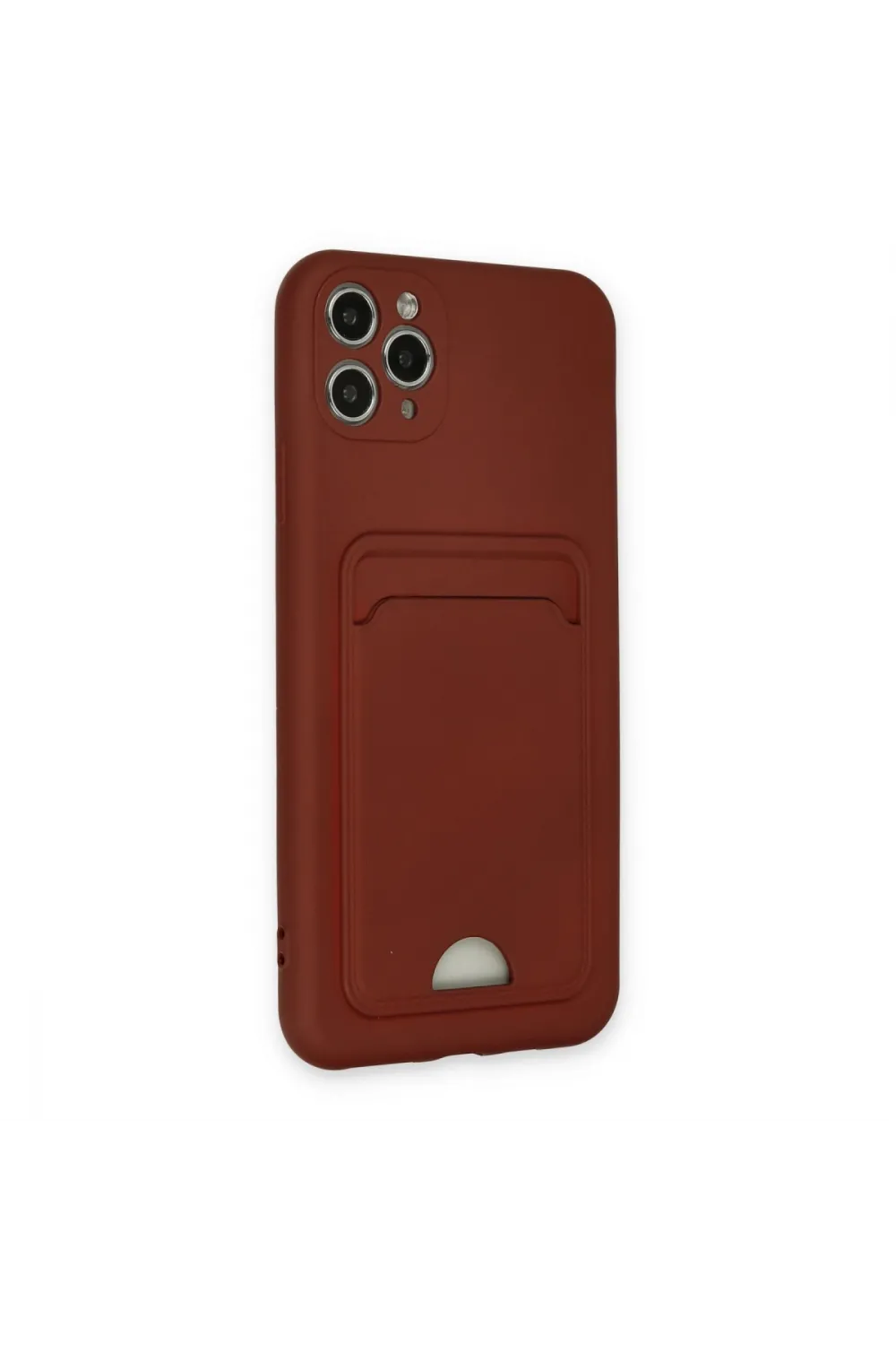 Apple İphone 11 Pro Max Kılıf Kelvin Kartvizitli Silikon - Bordo