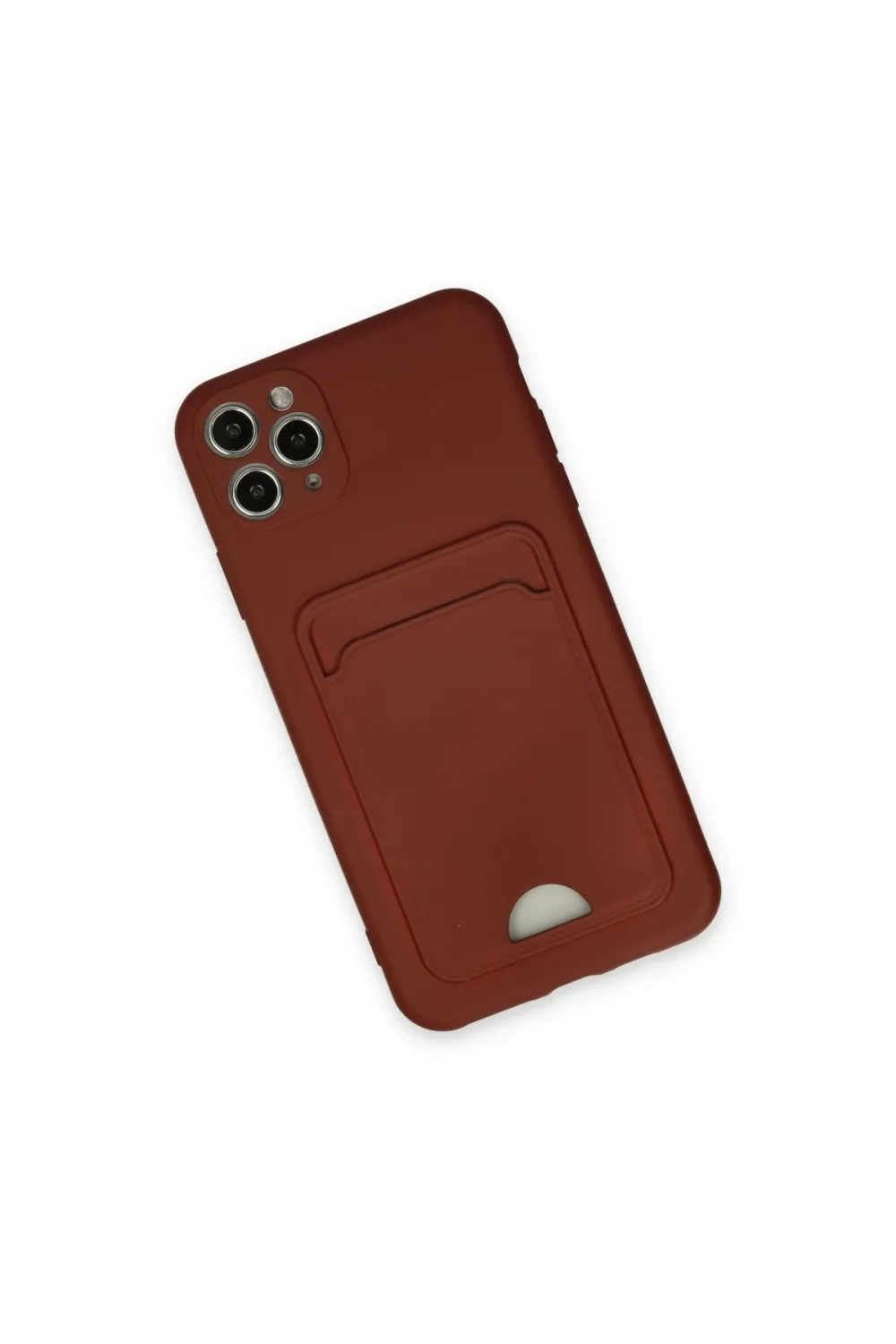 Apple İphone 11 Pro Max Kılıf Kelvin Kartvizitli Silikon - Bordo