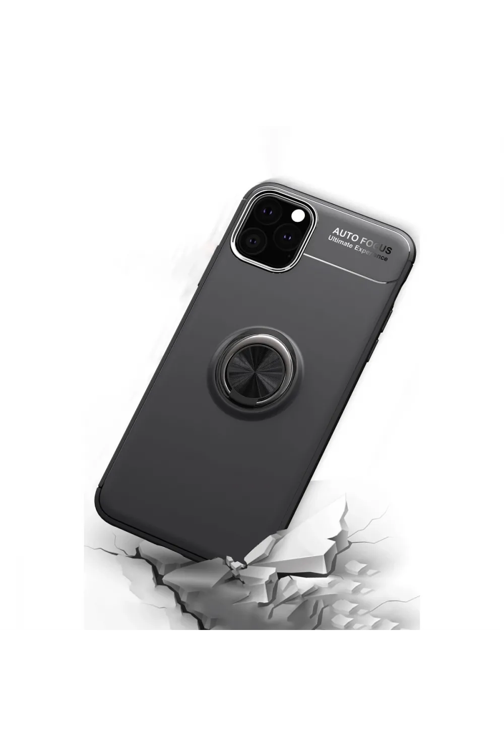 Apple İphone 11 Pro Max Kılıf Range Yüzüklü Silikon - Kırmızı