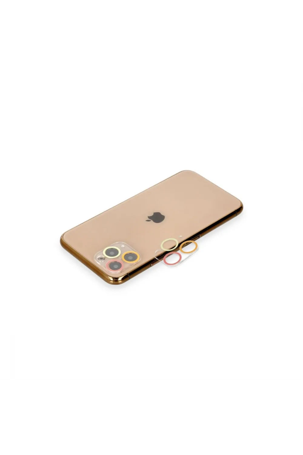 Apple İphone 11 Pro Renkli Kamera Lens Koruma Cam - Turuncu-kırmızı