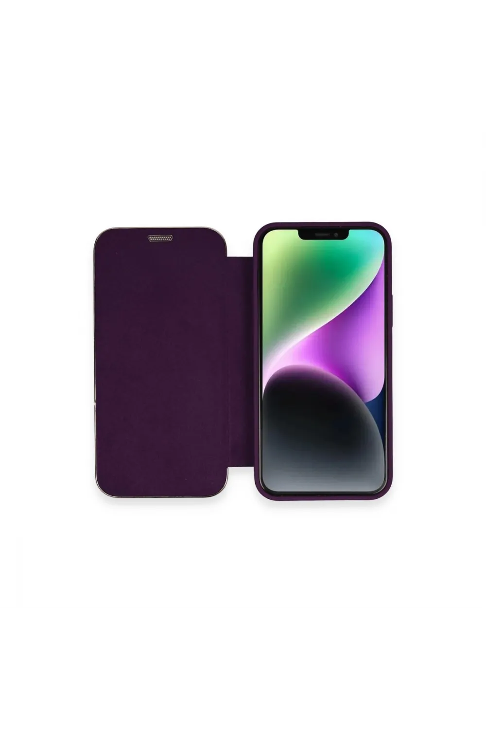 Apple İphone 12 Kılıf Dolpin Kapaklı - Derin Mor