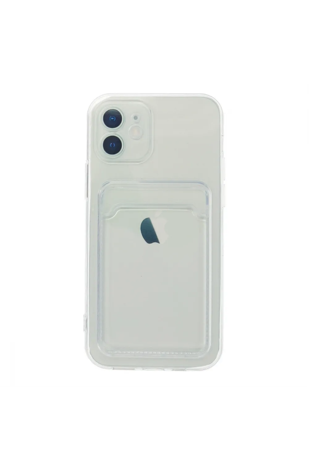 Apple İphone 12 Kılıf Kart Şeffaf Silikon - Şeffaf