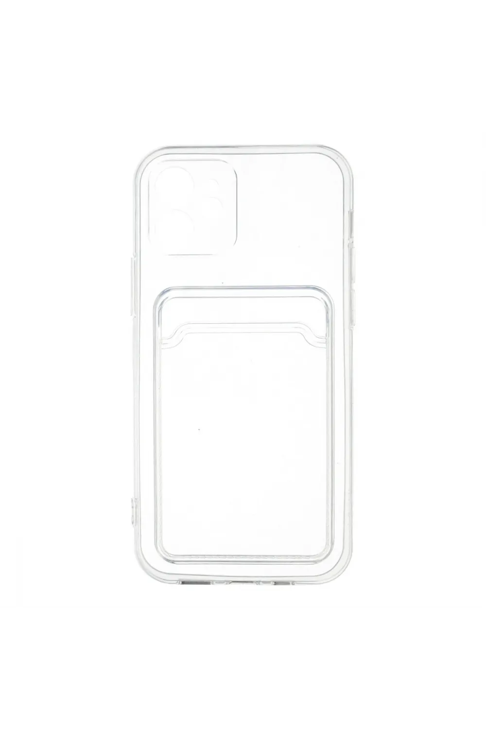 Apple İphone 12 Kılıf Kart Şeffaf Silikon - Şeffaf