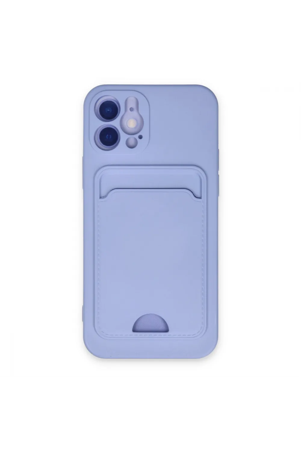 Apple İphone 12 Kılıf Kelvin Kartvizitli Silikon - Lila