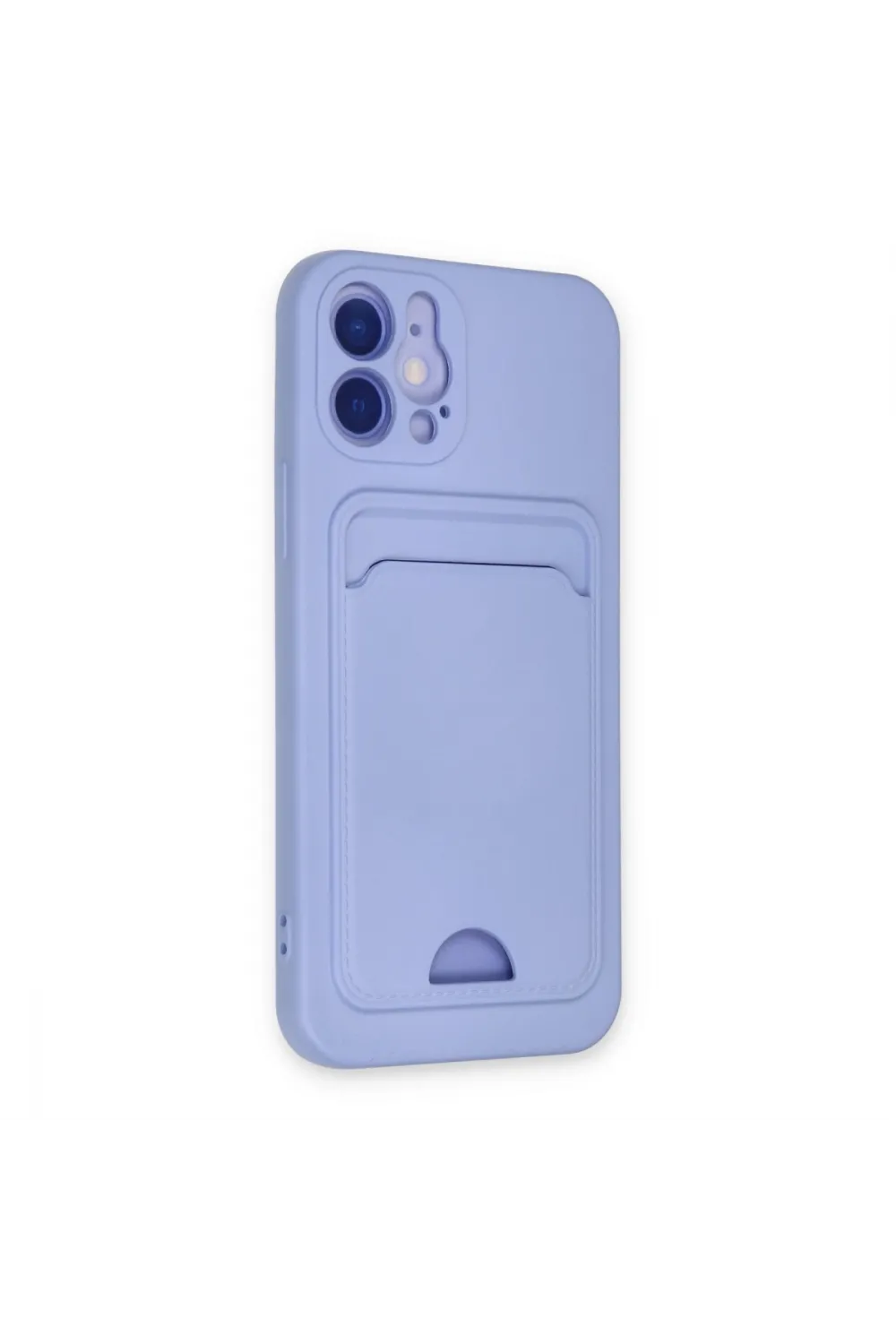 Apple İphone 12 Kılıf Kelvin Kartvizitli Silikon - Lila