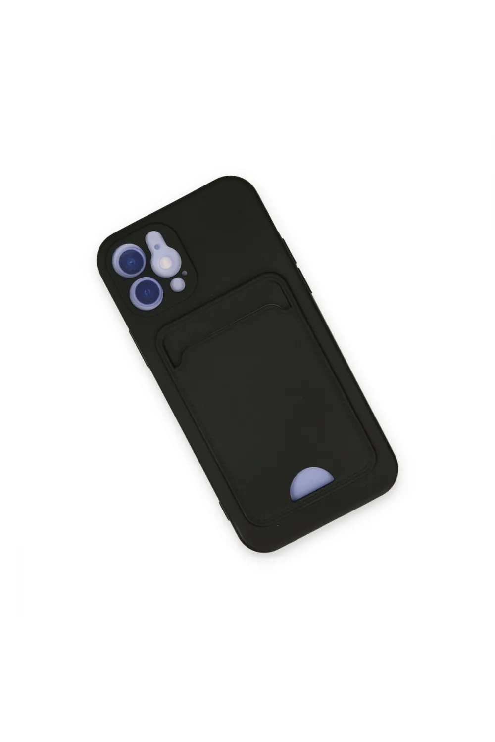 Apple İphone 12 Kılıf Kelvin Kartvizitli Silikon - Siyah