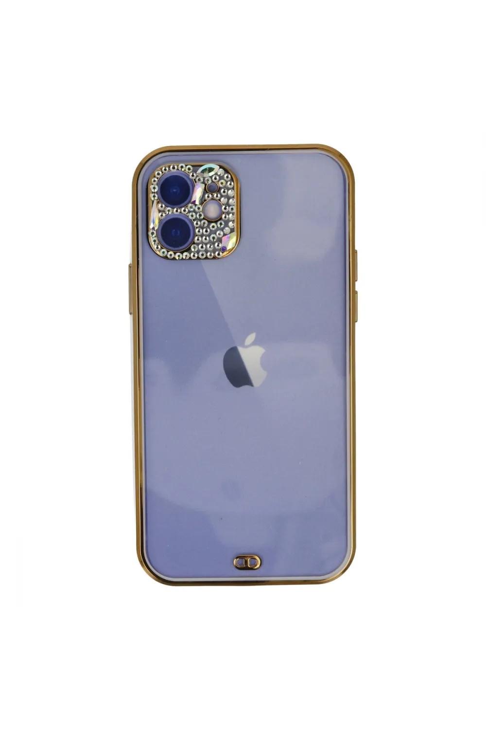 Apple İphone 12 Kılıf Liva Taşlı Silikon - Mor