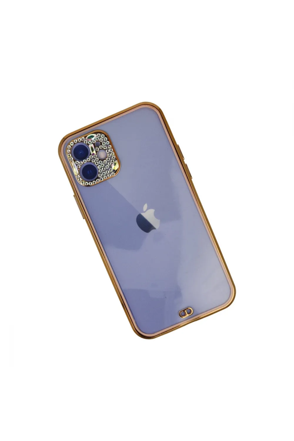 Apple İphone 12 Kılıf Liva Taşlı Silikon - Pembe