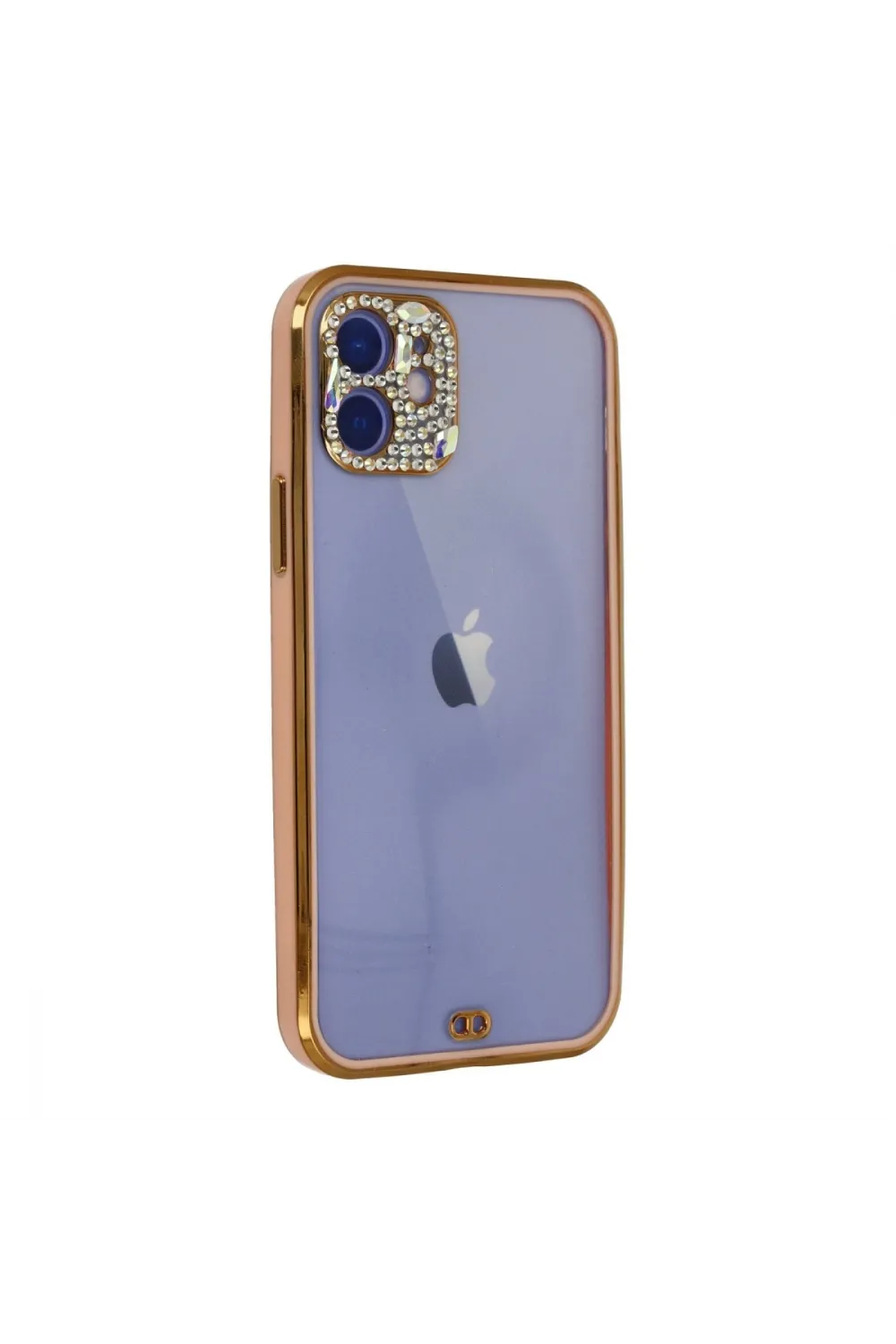 Apple İphone 12 Kılıf Liva Taşlı Silikon - Pembe
