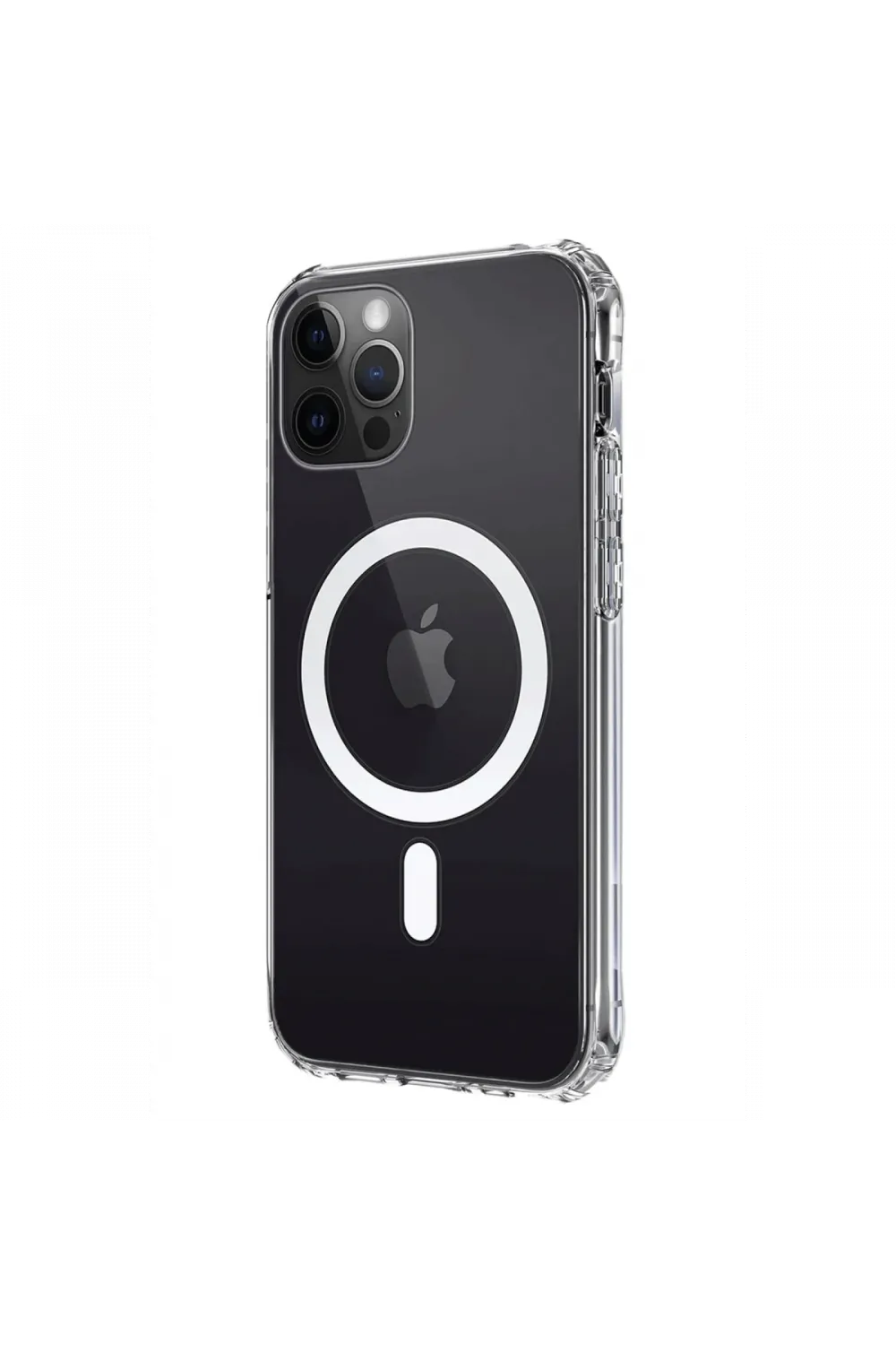 Apple iPhone 12 Kılıf Magneticsafe Şeffaf Silikon - Şeffaf