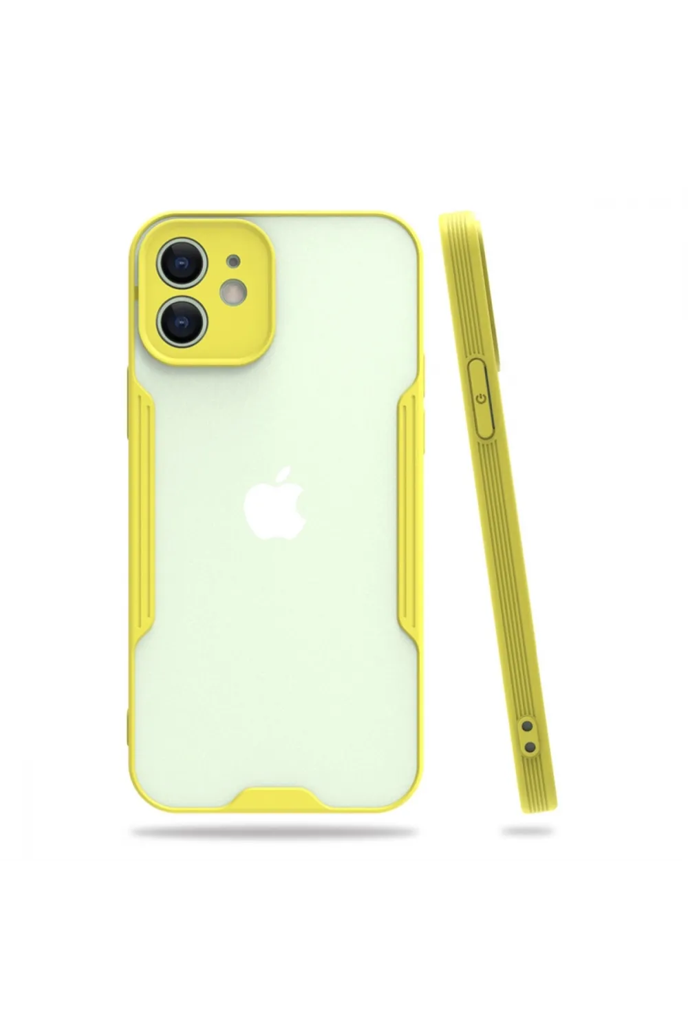 Apple İphone 12 Kılıf Platin Silikon - Sarı