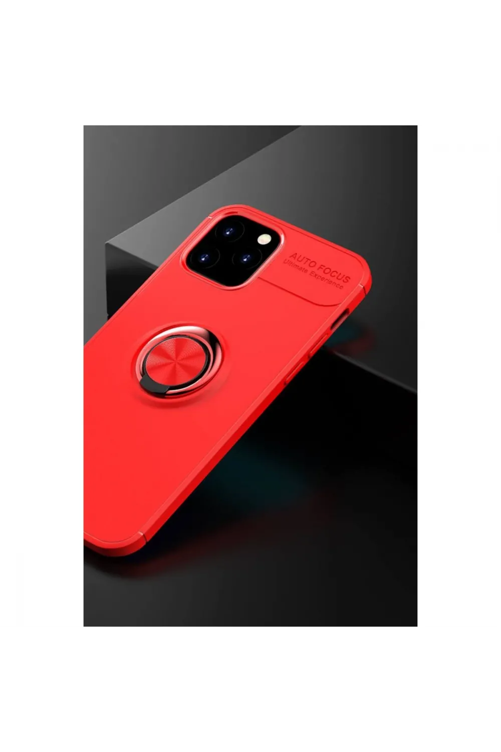 Apple İphone 12 Kılıf Range Yüzüklü Silikon - Kırmızı