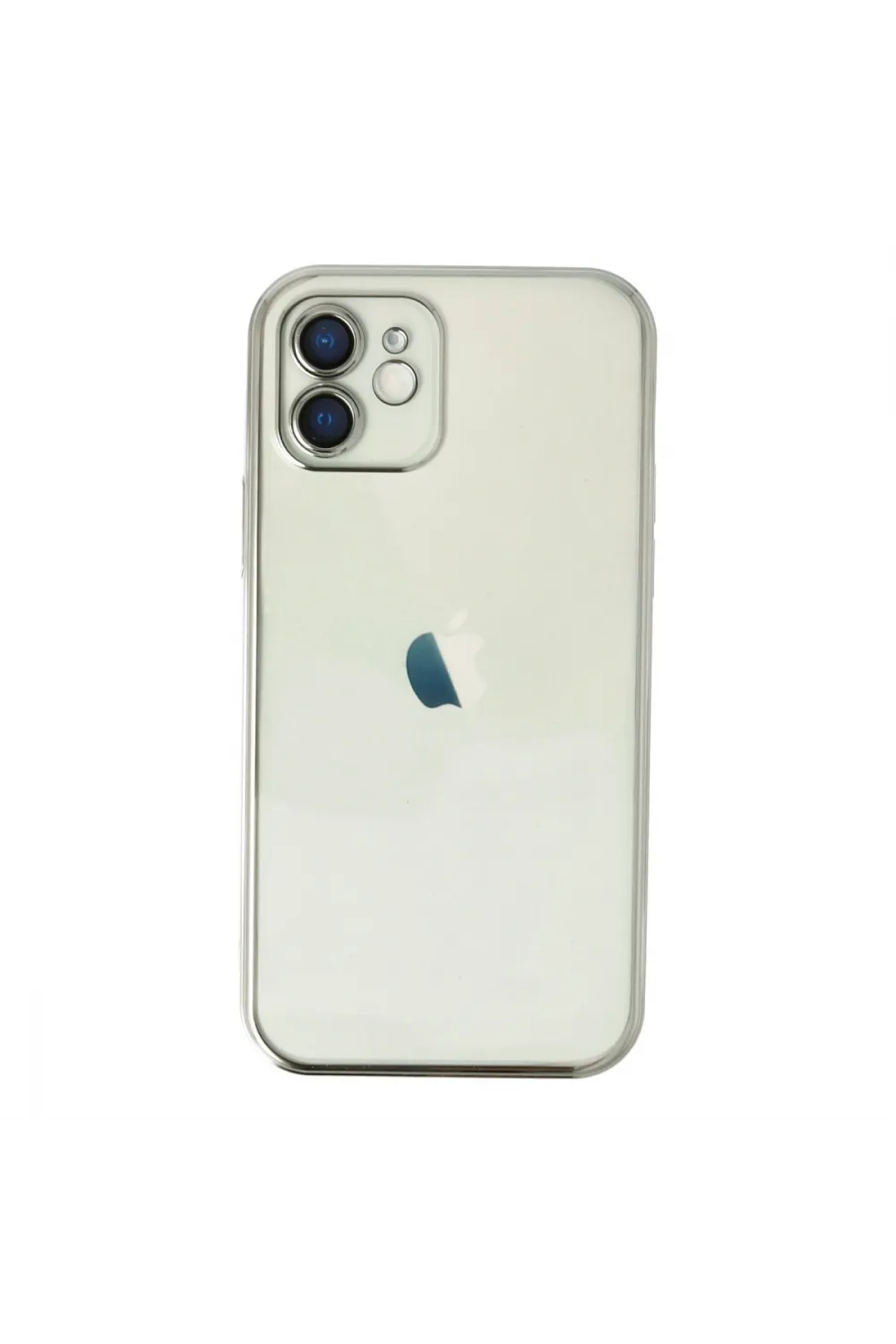 Apple İphone 12 Kılıf Razer Lensli Silikon - Gümüş