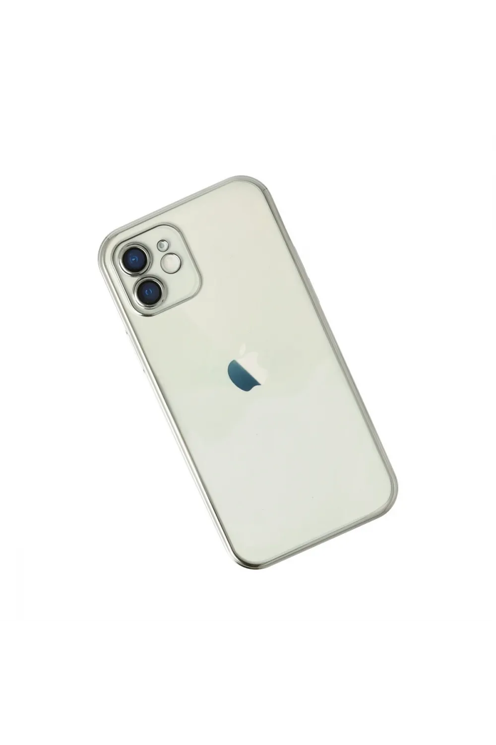 Apple İphone 12 Kılıf Razer Lensli Silikon - Gümüş
