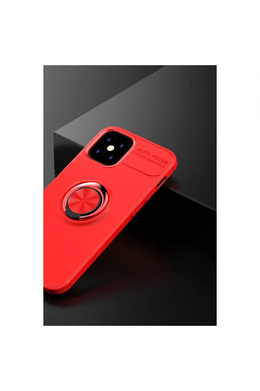 Apple İphone 12 Mini Kılıf Range Yüzüklü Silikon - Kırmızı