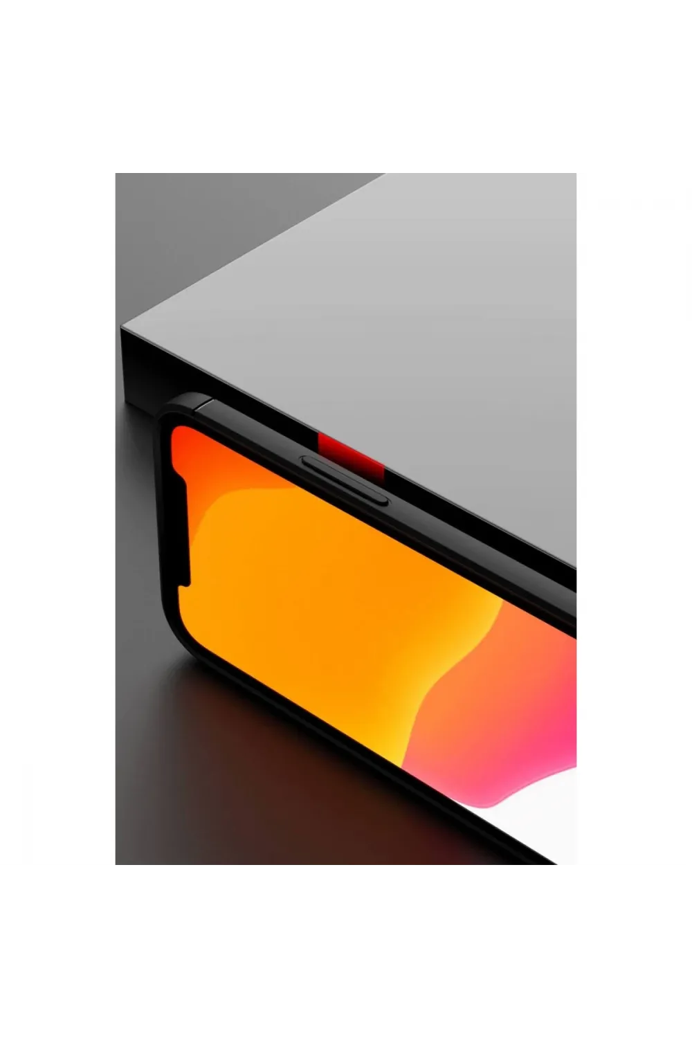 Apple İphone 12 Mini Kılıf Range Yüzüklü Silikon - Siyah-kırmızı