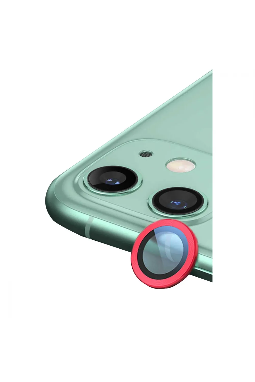 Apple İphone 12 Mini Raze Metal Kamera Lens - Kırmızı