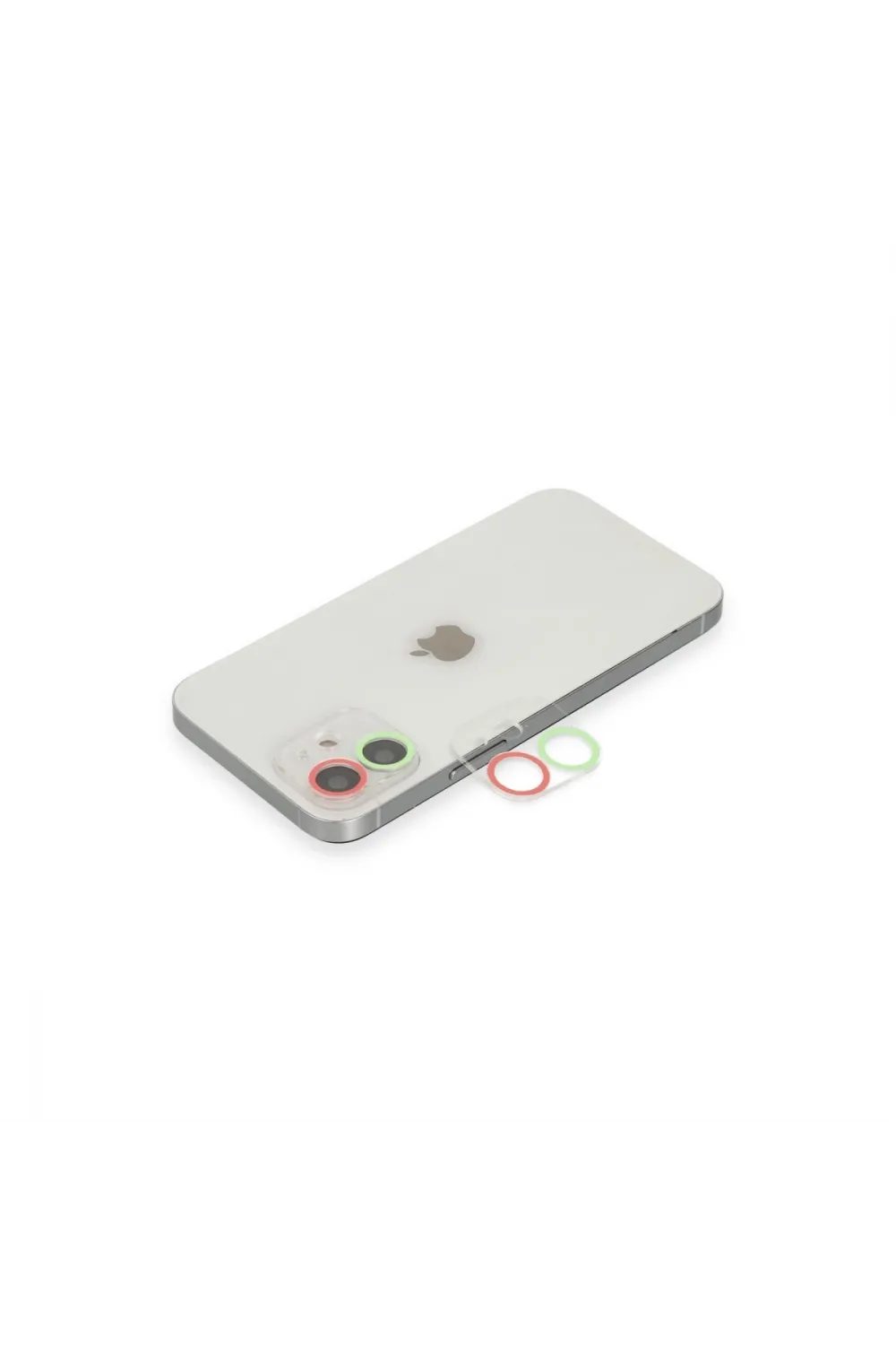 Apple İphone 12 Mini Renkli Kamera Lens Koruma Cam - Yeşil-pembe