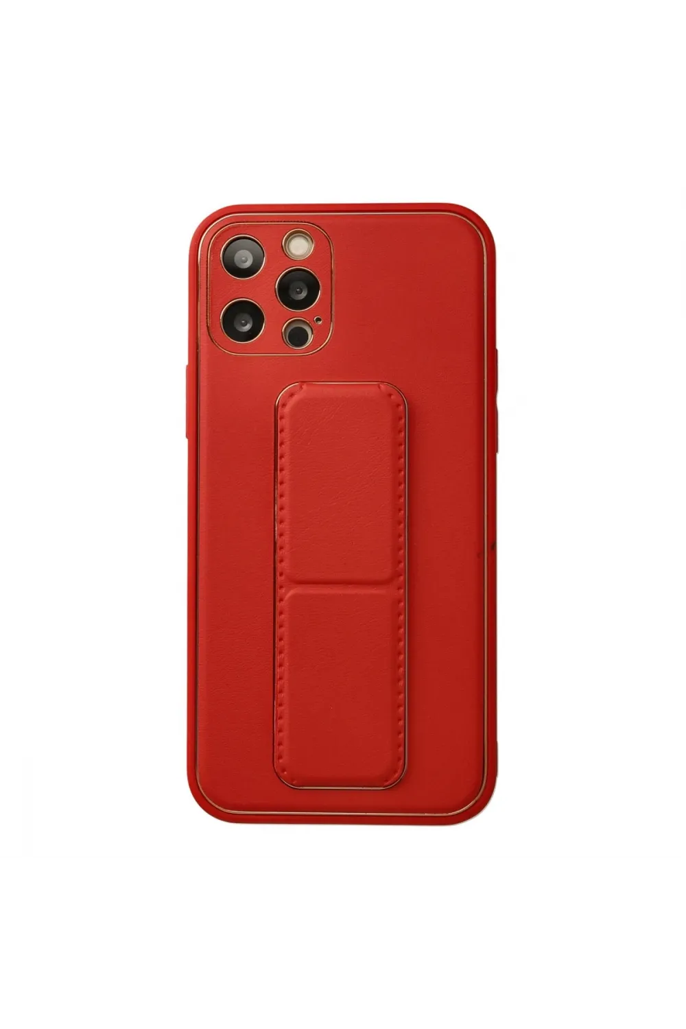 Apple İphone 12 Pro Kılıf Coco Deri Standlı Kapak - Kırmızı