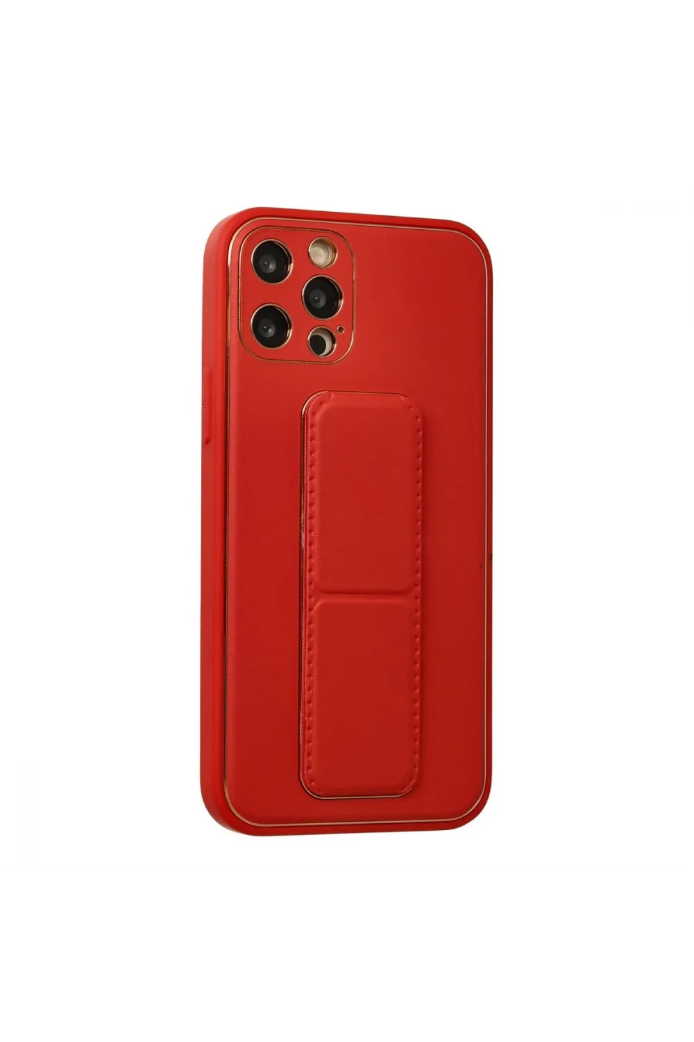 Apple İphone 12 Pro Kılıf Coco Deri Standlı Kapak - Kırmızı