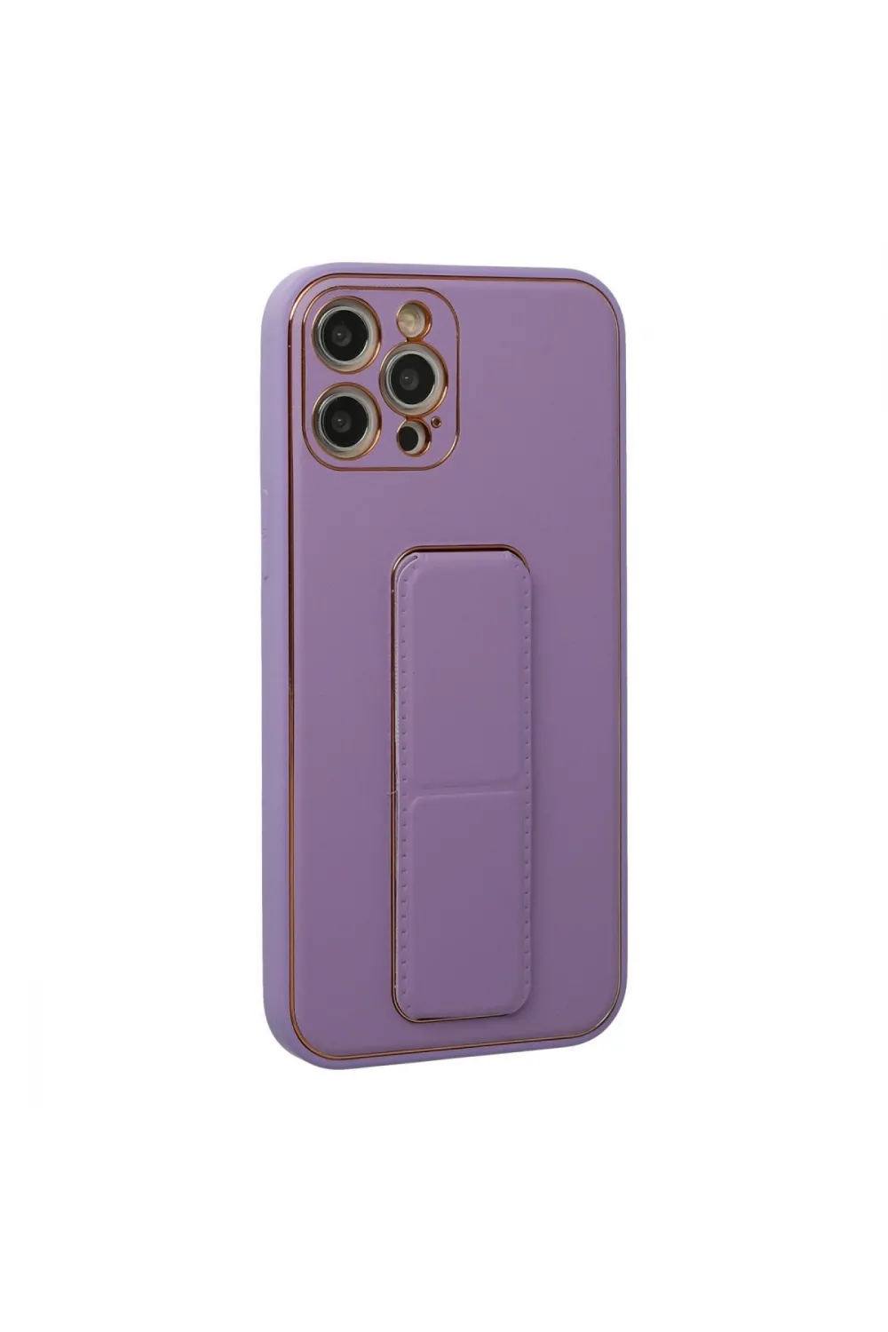 Apple İphone 12 Pro Kılıf Coco Deri Standlı Kapak - Lila