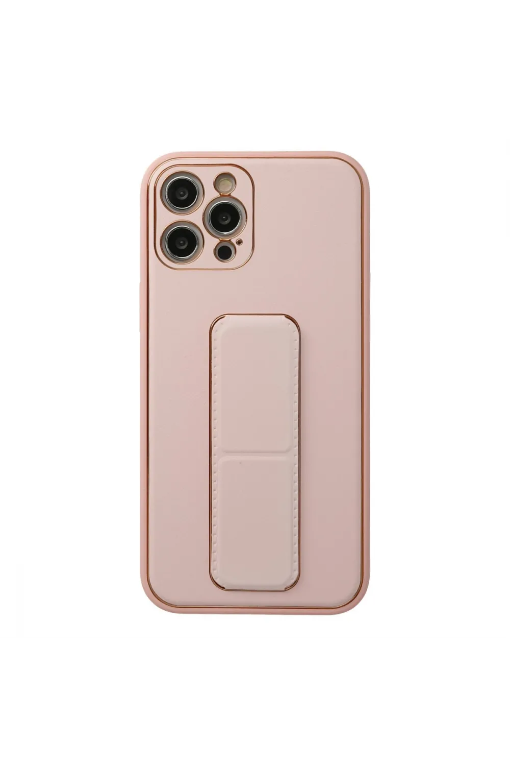 Apple İphone 12 Pro Kılıf Coco Deri Standlı Kapak - Pembe