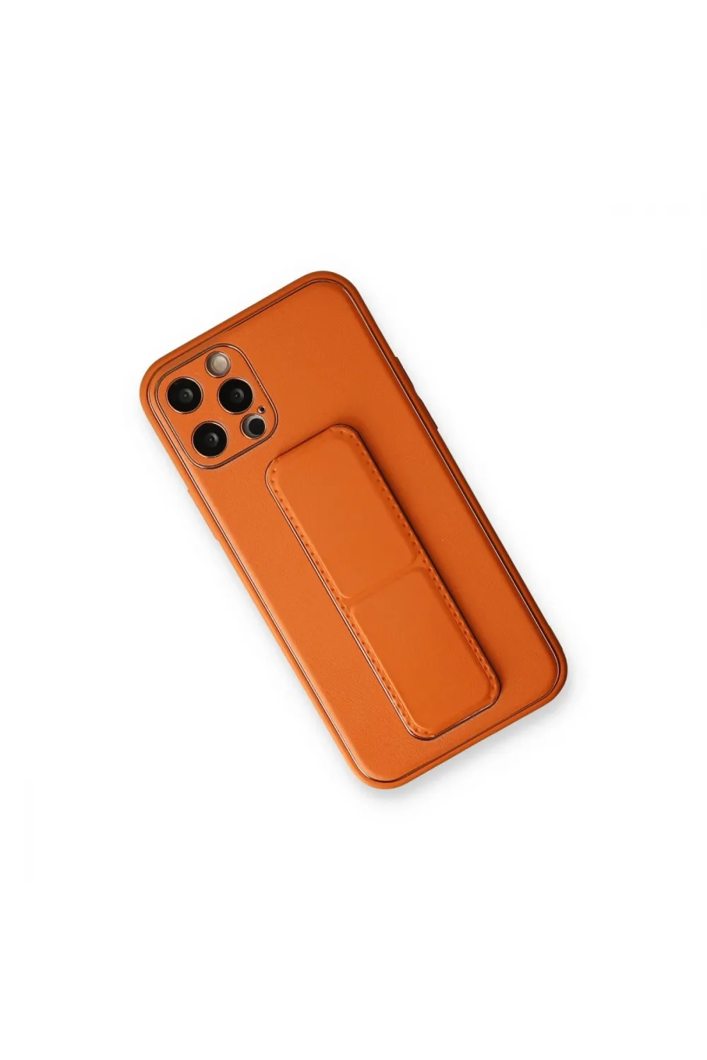 Apple İphone 12 Pro Kılıf Coco Deri Standlı Kapak - Turuncu