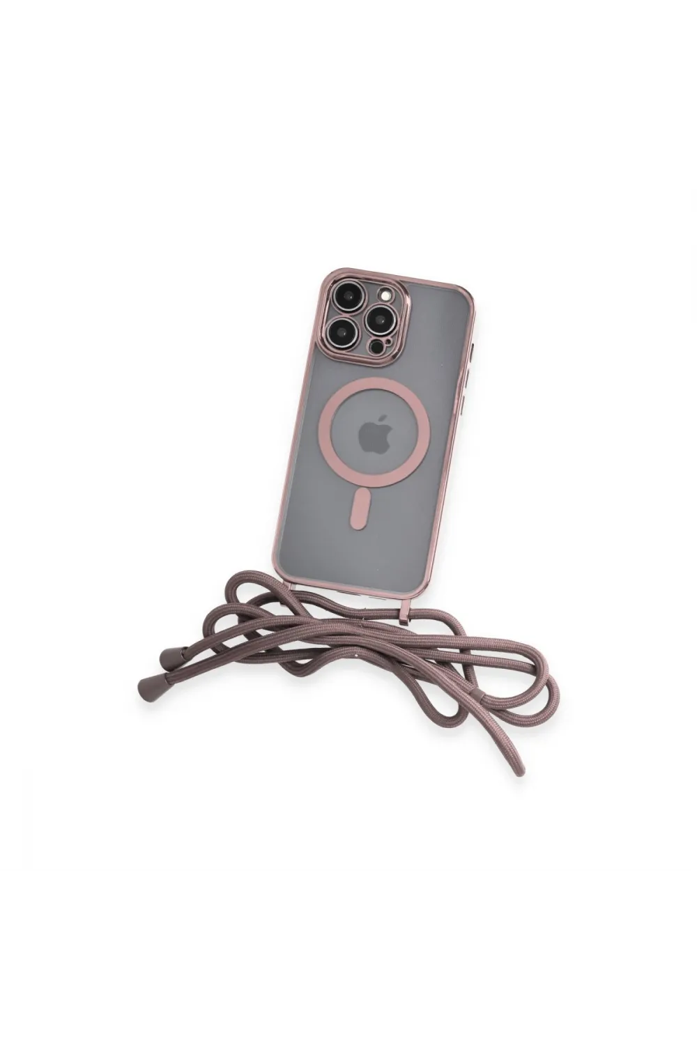 Apple İphone 12 Pro Kılıf Divo Lazer Askılı Magsafe Kapak - Pembe