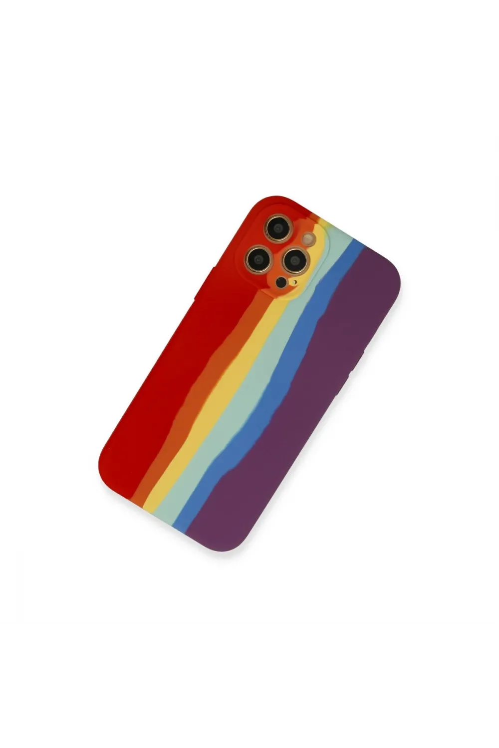 Apple İphone 12 Pro Kılıf Ebruli Lansman Silikon - Kırmızı-mor