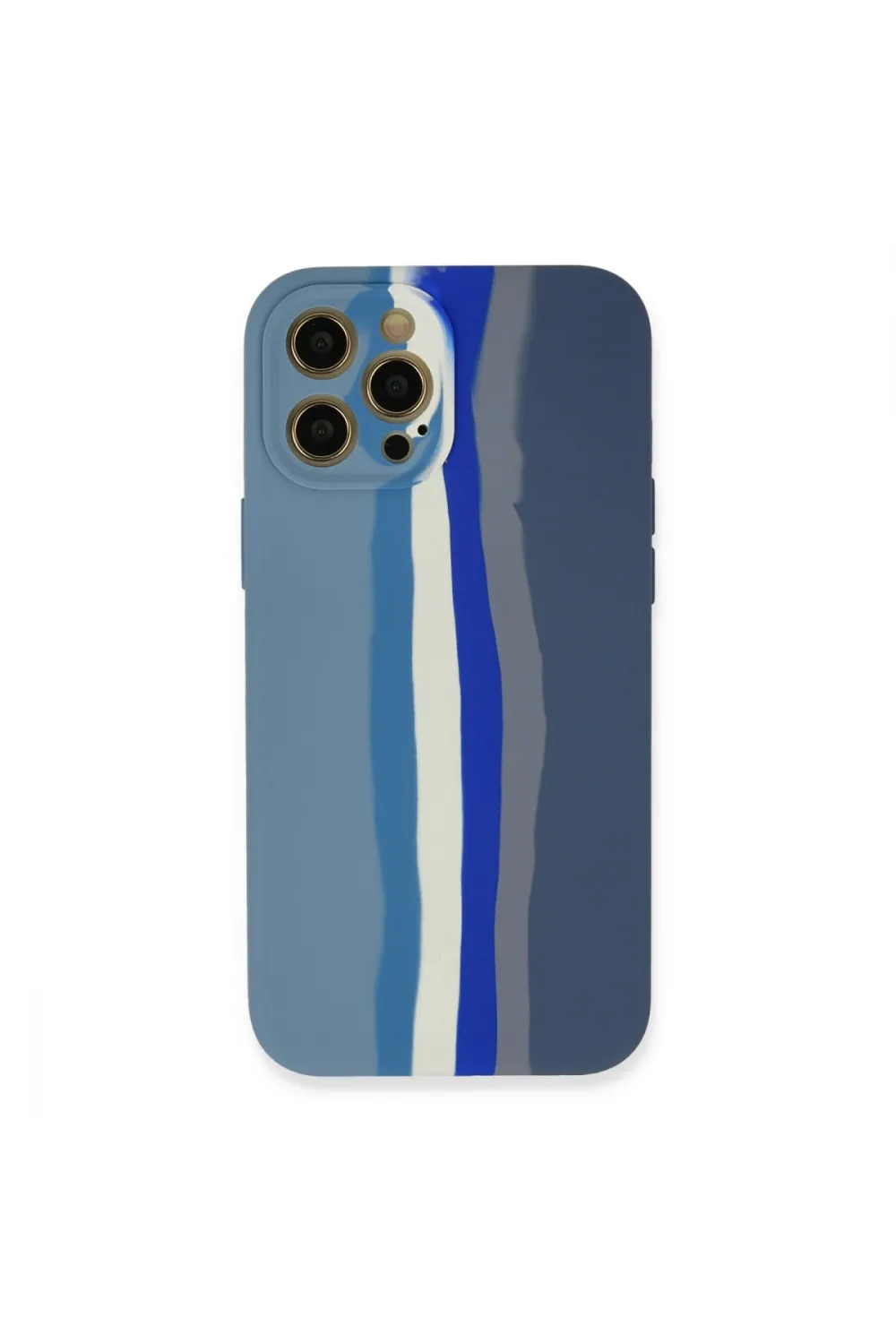 Apple İphone 12 Pro Kılıf Ebruli Lansman Silikon - Mavi-gri