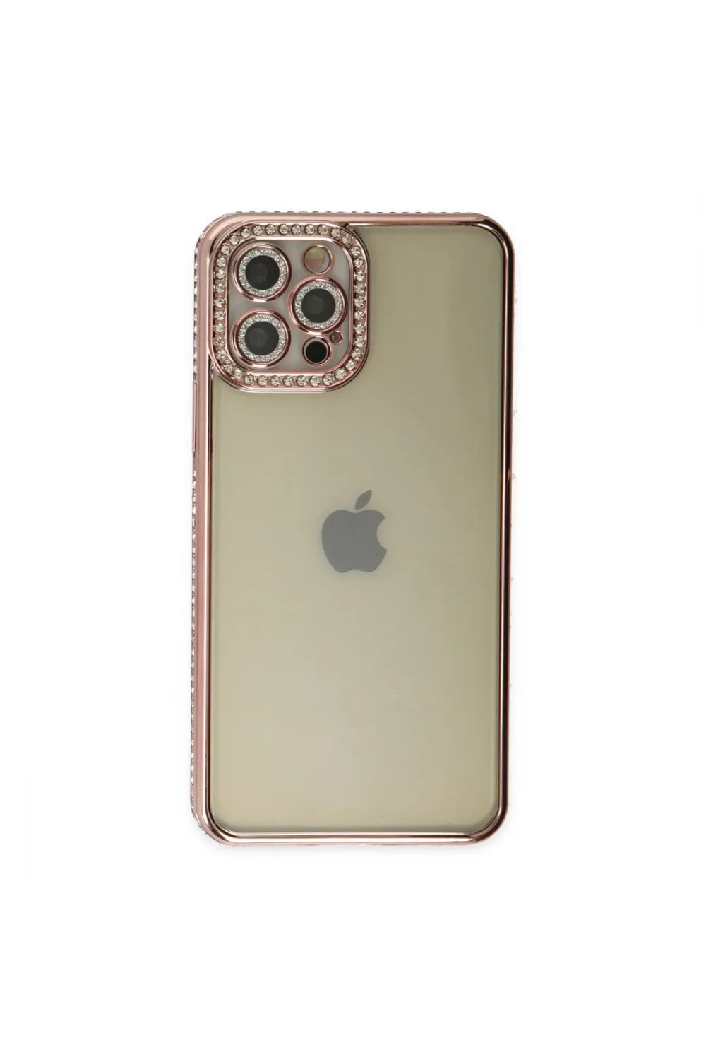 Apple İphone 12 Pro Kılıf Joke Taşlı Silikon - Pembe
