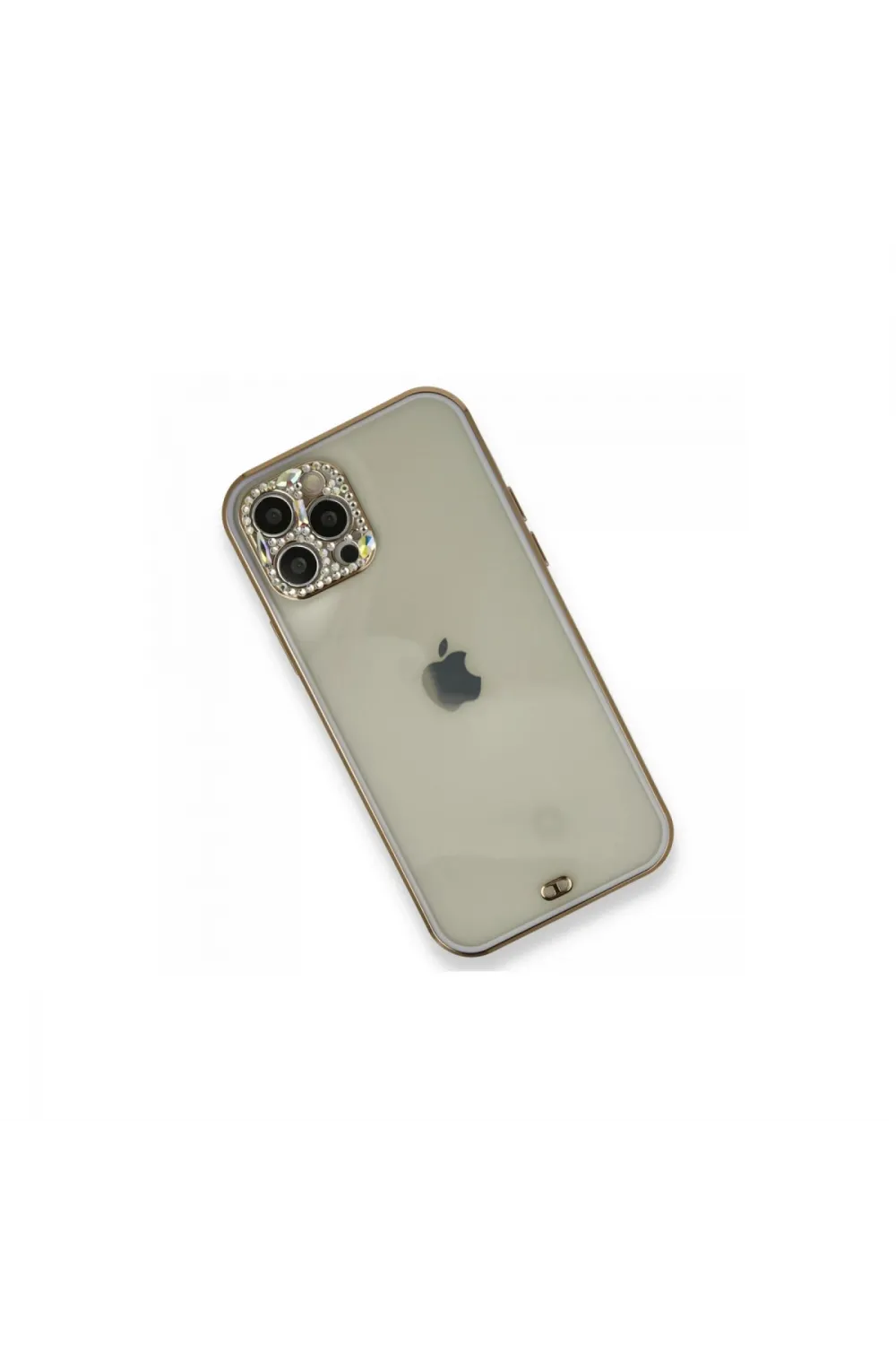 Apple İphone 12 Pro Kılıf Liva Taşlı Silikon - Mor
