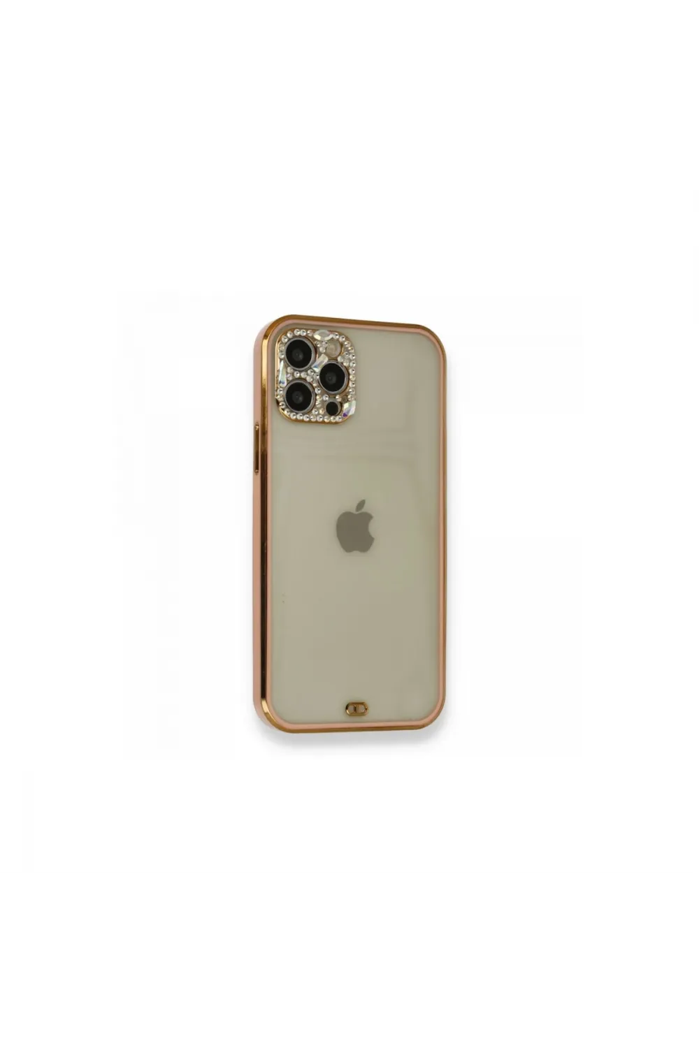 Apple İphone 12 Pro Kılıf Liva Taşlı Silikon - Pembe