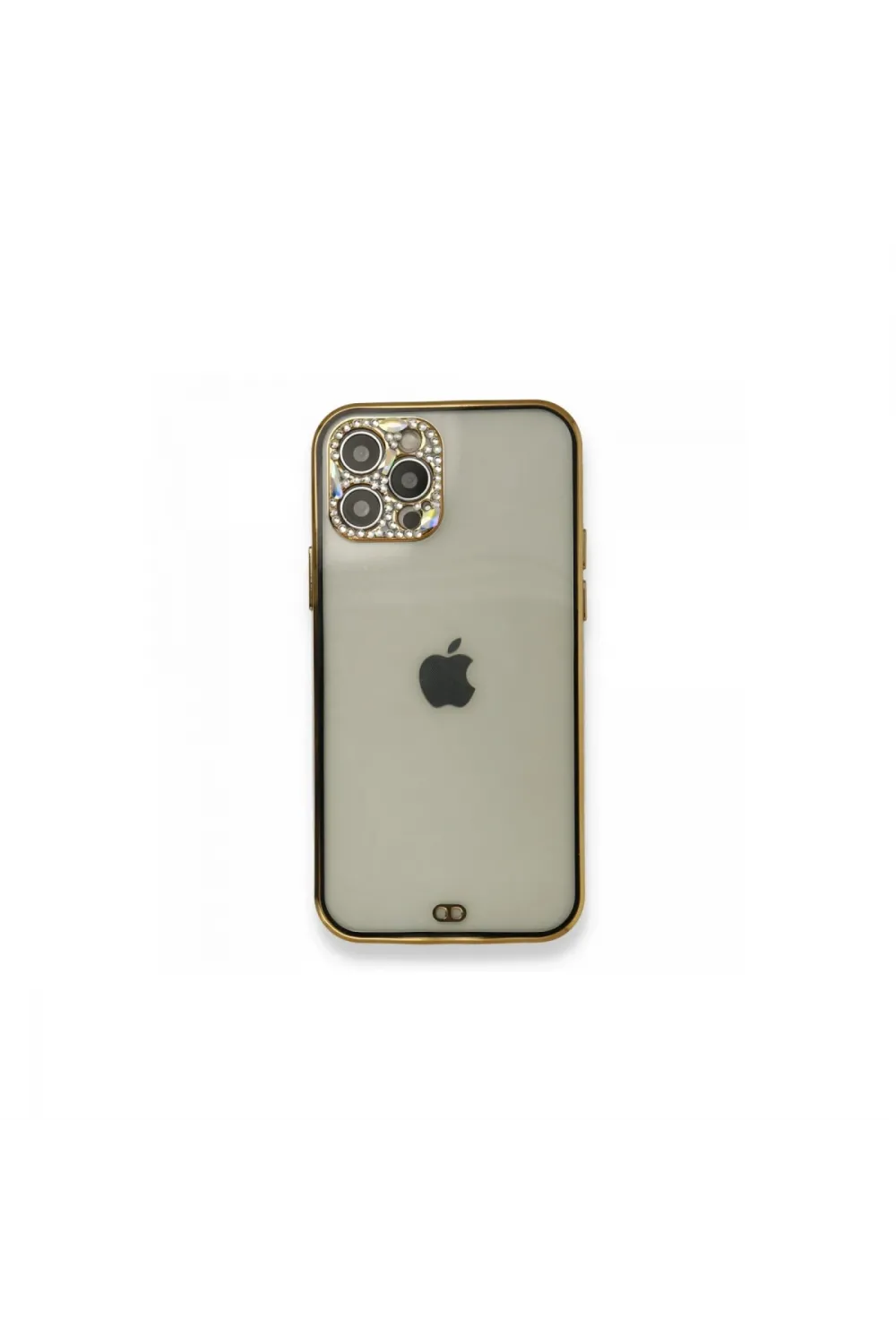 Apple İphone 12 Pro Kılıf Liva Taşlı Silikon - Siyah