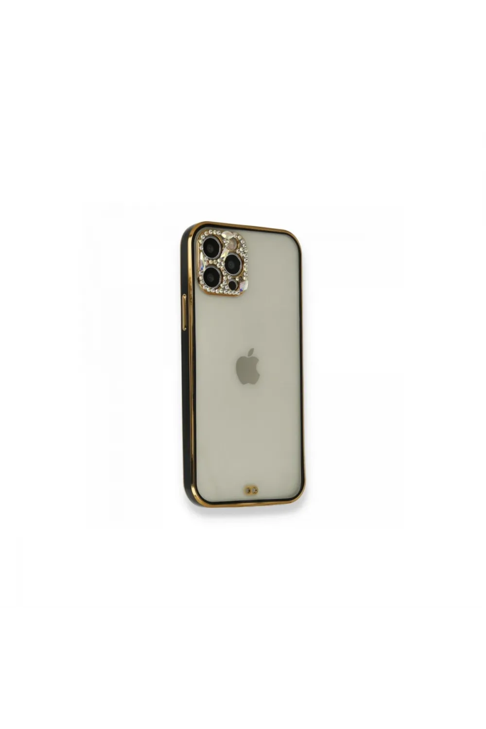 Apple İphone 12 Pro Kılıf Liva Taşlı Silikon - Siyah