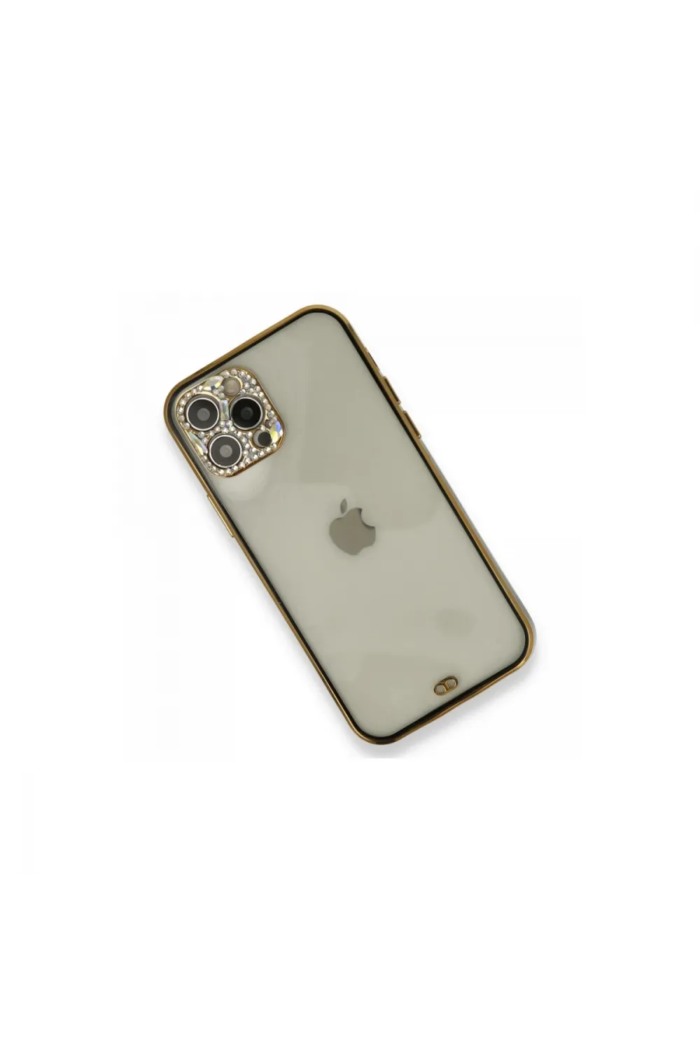 Apple İphone 12 Pro Kılıf Liva Taşlı Silikon - Siyah