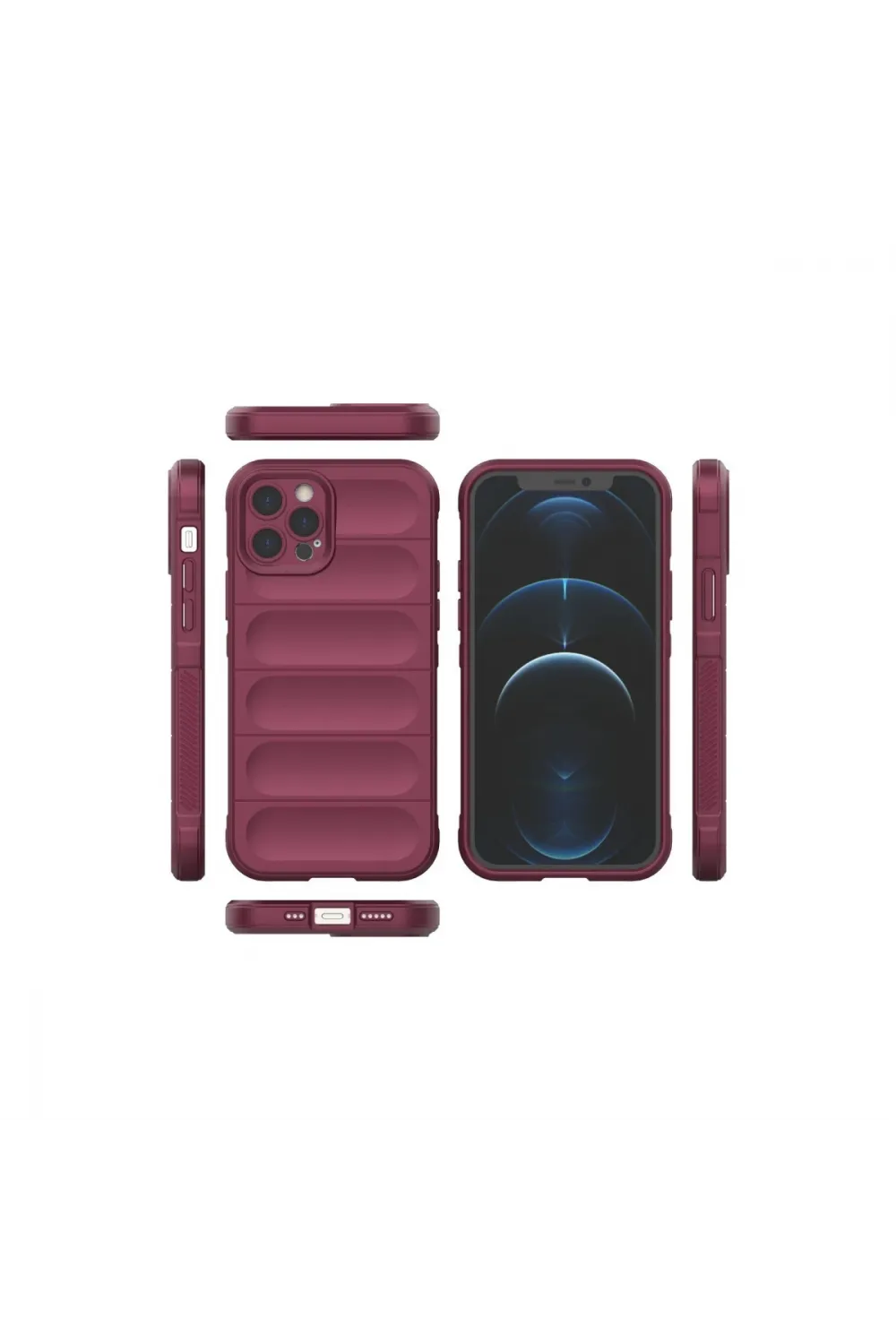 Apple İphone 12 Pro Kılıf Optimum Silikon - Bordo