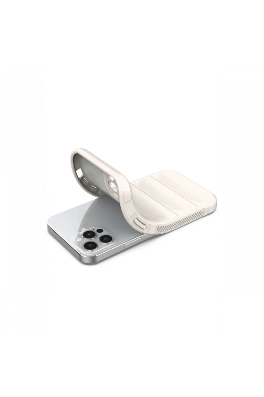 Apple iPhone 12 Pro Kılıf Optimum Silikon - Krem