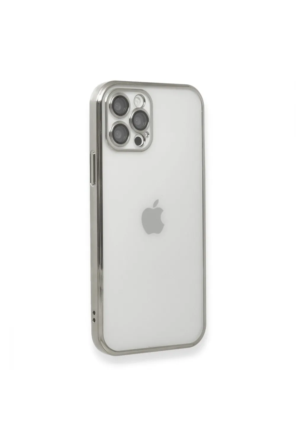 Apple İphone 12 Pro Kılıf Razer Lensli Silikon - Gümüş