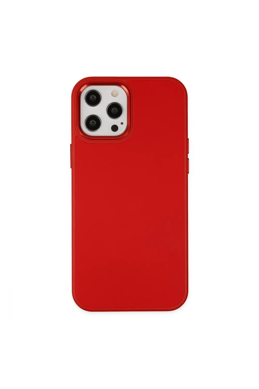 Apple İphone 12 Pro Max Kılıf Asya Deri Silikon - Kırmızı