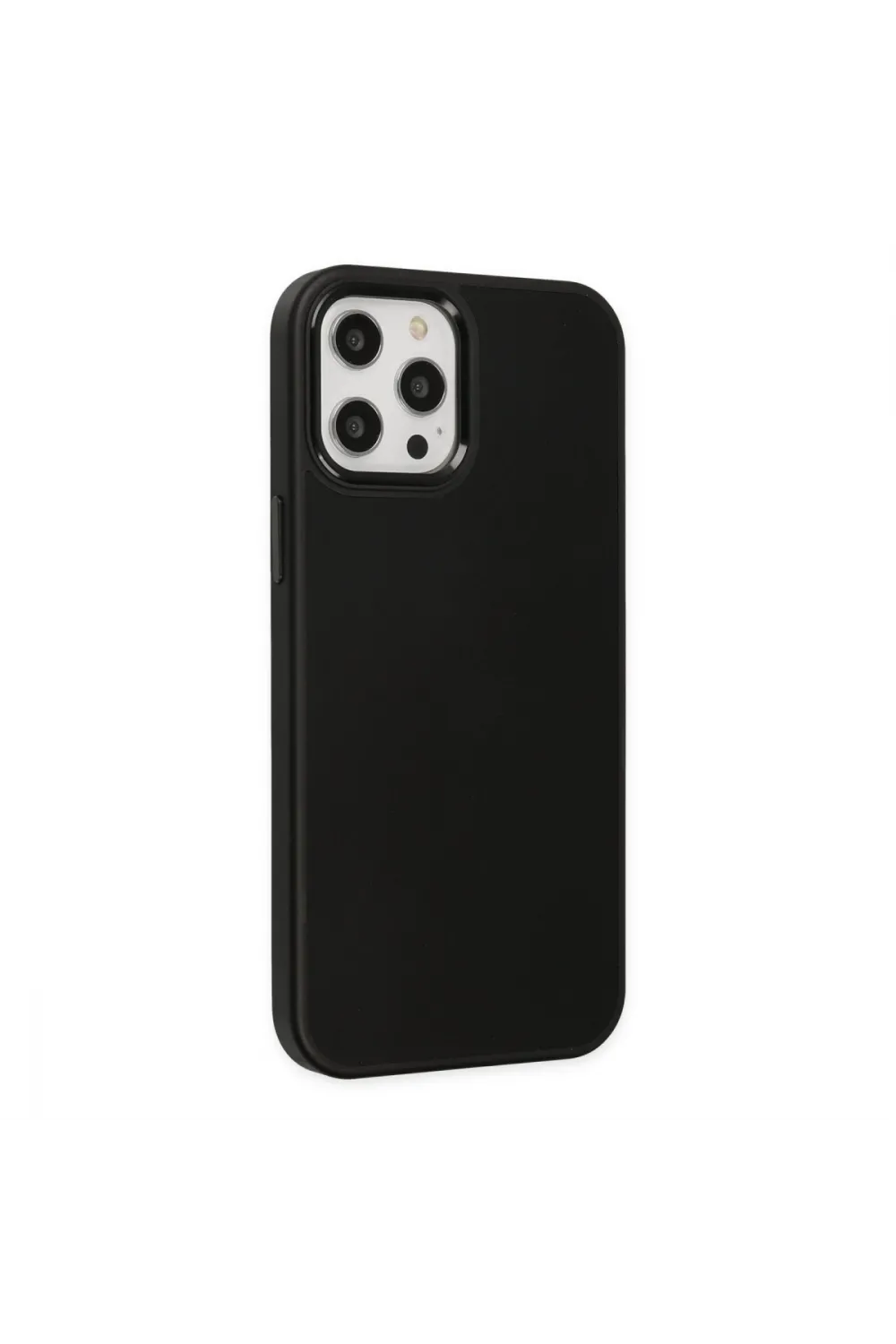Apple İphone 12 Pro Max Kılıf Asya Deri Silikon - Siyah