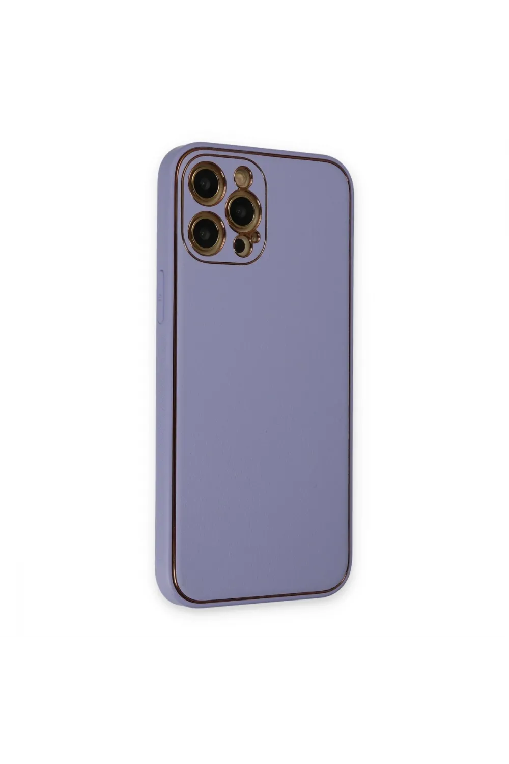 Apple İphone 12 Pro Max Kılıf Coco Deri Silikon Kapak - Açık Lila