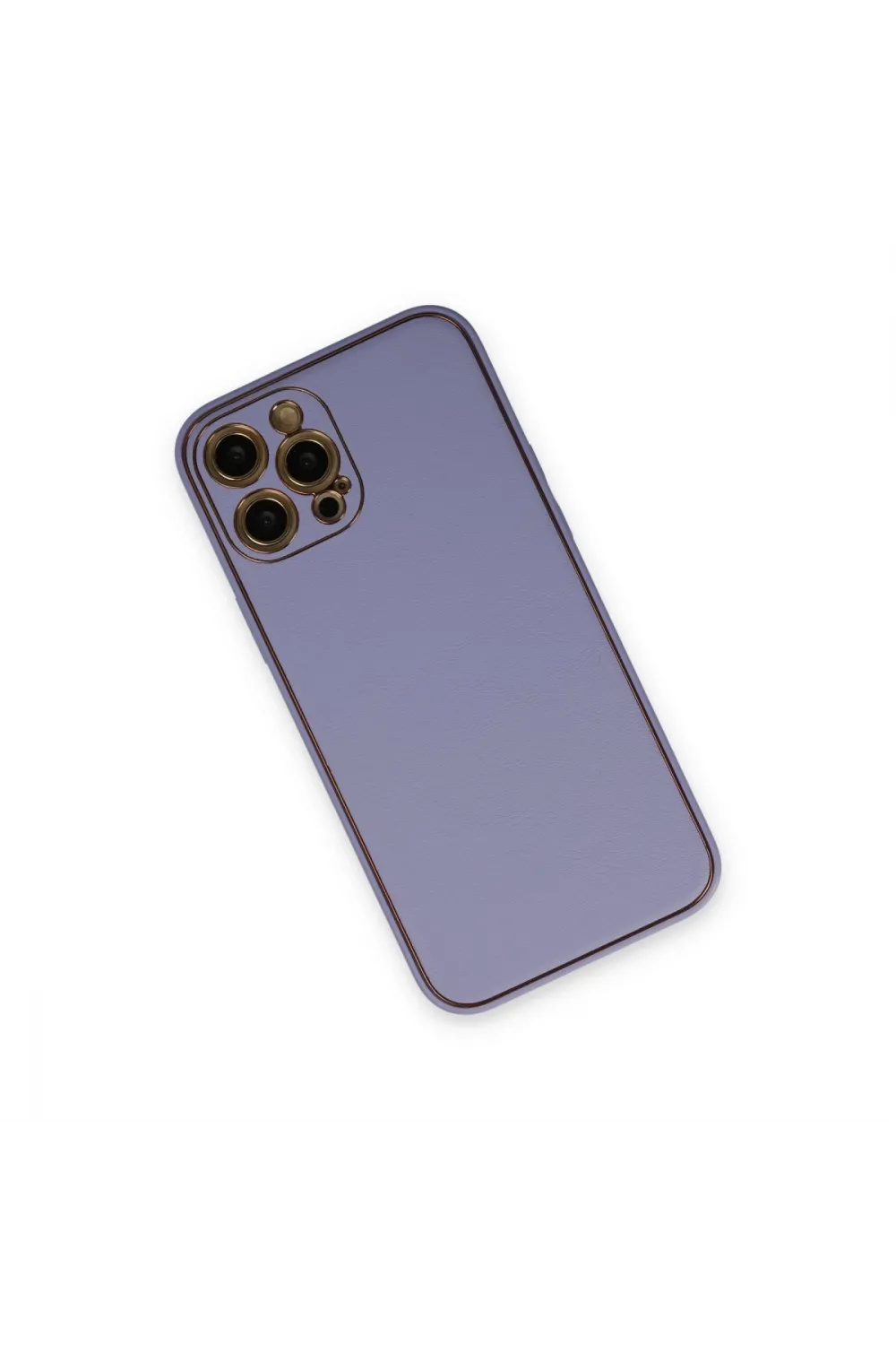 Apple İphone 12 Pro Max Kılıf Coco Deri Silikon Kapak - Açık Lila