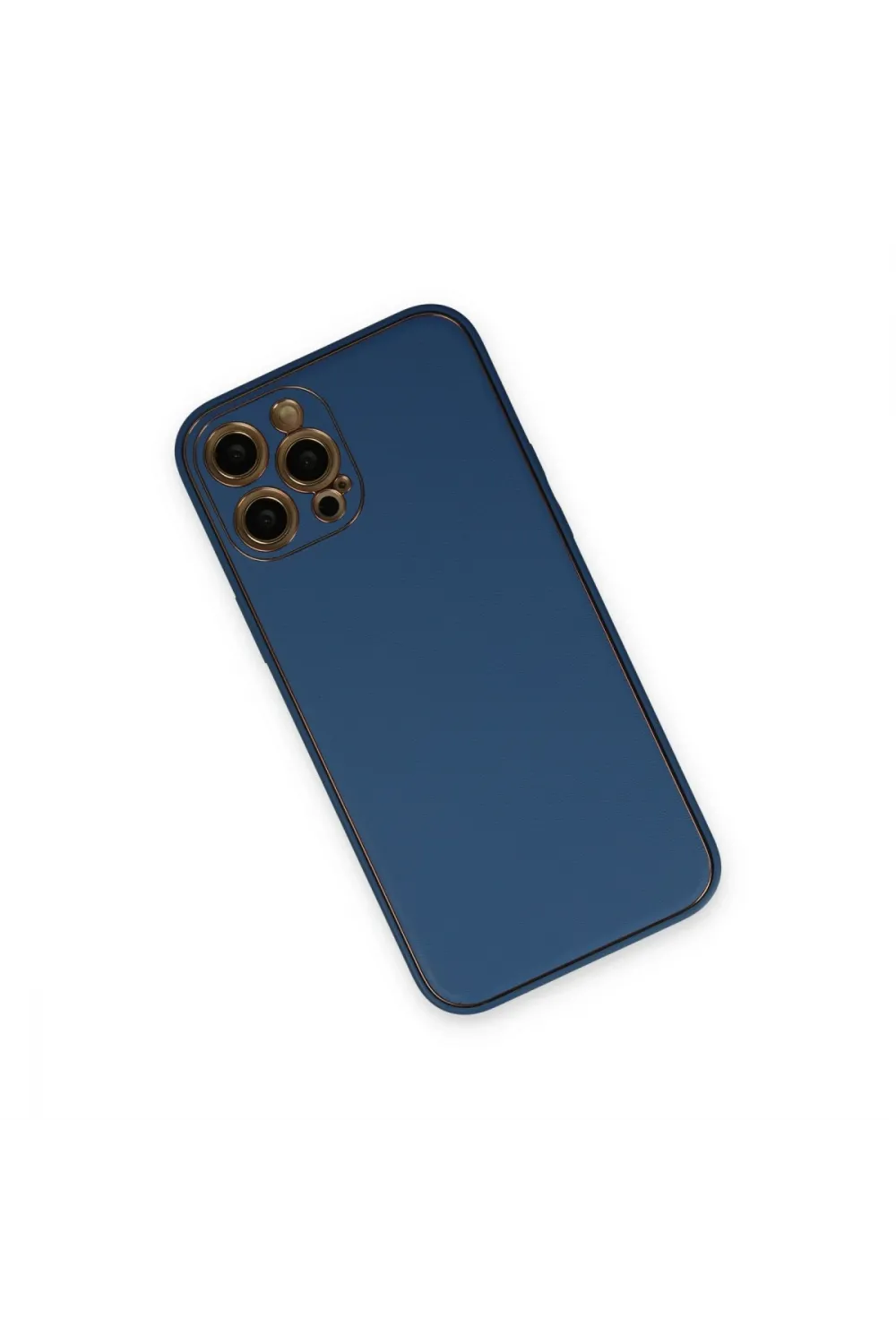 Apple İphone 12 Pro Max Kılıf Coco Deri Silikon Kapak - Açık Mavi