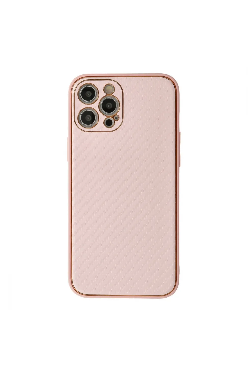 Apple İphone 12 Pro Max Kılıf Coco Karbon Silikon - Pembe